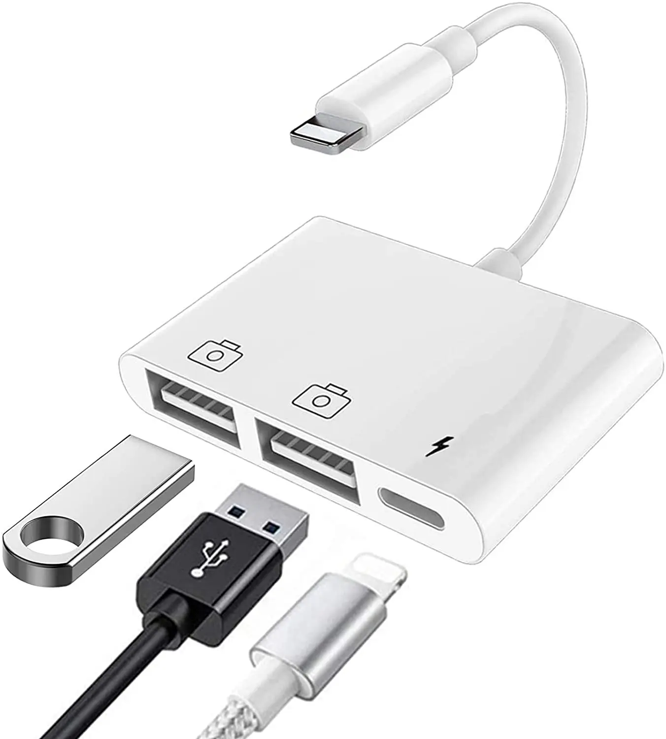 עבור אפל USB מצלמה קורא ממיר תאורה כדי USB 3 מצלמה מתאם מחבר USB OTG מתאם עבור iPhone