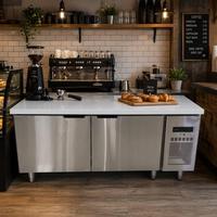Plan de travail en acier inoxydable pour congélateur commercial, table de préparation et de stockage de produits surgelés pour restaurant, hôtel, cuisine