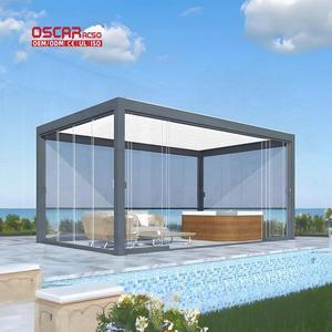 <span class=keywords><strong>Pergola</strong></span> de luxe motorisée à ouverture et fermeture électriques avec <span class=keywords><strong>lames</strong></span> <span class=keywords><strong>orientables</strong></span> en verre pour terrasse, jardin et balcon - Product Image 1