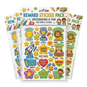 Juego de Hojas de Pegatinas Personalizadas Ecológicas con Corte Kiss Cut para Actividades de Recompensa de Aprendizaje y Juego Preescolar - Product Image 1