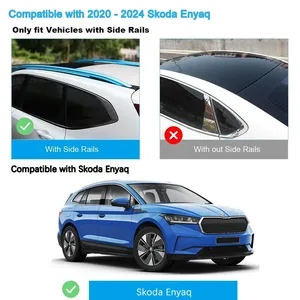 2 Barras de Techo para <span class=keywords><strong>Skoda</strong></span> <span class=keywords><strong>Enyaq</strong></span> 5 Puertas <span class=keywords><strong>SUV</strong></span> 2020+, Barras Laterales de Aleación de Aluminio, Rieles Transversales, Portaequipajes de Techo - Product Image 4