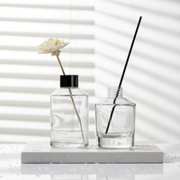 Bouteille d'aromathérapie en verre personnalisable en gros, flacon diffuseur d'huiles essentielles à bâtonnets