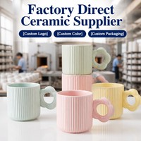 Nouveau fabricant de tasses en porcelaine tasse à rayures pour tasses à café en céramique et bol à rayures