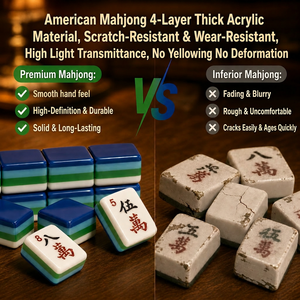 4-Layer Thick Blue Acrylic Mahjong Set with Number Factory Direct Wholesale,Wear-Resistant Colorfast Tiles with Full Accessories - Product Image 6