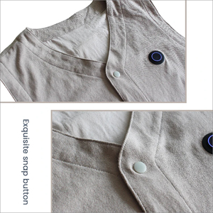 OEM <strong>Heated</strong> Vest Women Smart Controller With Lights Electric Warming <strong>Body</strong> <strong>Warmer</strong> White Cotton <strong>Ladies</strong> <strong>Heated</strong> Vest - Product Image 4