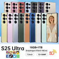 Nuevo Smartphone para Juegos S25 Ultra 5G, Diseño Transfronterizo, Cuatro Núcleos, Doble SIM, Pantalla HD, 108MP, Reconocimiento Facial en Español