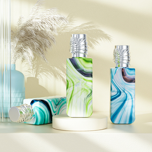 Botella de perfume cuadrada con tapa de lujo para hombre, frasco vacío de vidrio rectangular, color negro y blanco, 100 ml - Product Image 6