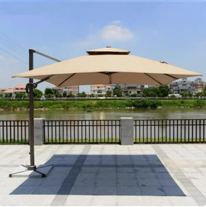 <span class=keywords><strong>Sombrilla</strong></span> de Exterior Moderna y Minimalista con Poste de Metal, Base de Granito, 3m de Radio, Protección Solar y contra la Lluvia para Patio y Muebles de Exterior - Product Image 3