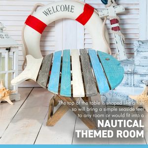 <span class=keywords><strong>Tavolo</strong></span> da Pranzo <span class=keywords><strong>Pieghevole</strong></span> a Forma di Pesce in Legno con Finitura Anticata, <span class=keywords><strong>Tavolo</strong></span> da Esterno Leggero in Legno Massello - Product Image 5