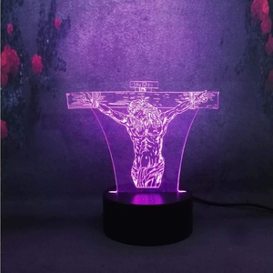 Lampe de table à LED 3D Jésus sur la croix, fonctionne sur piles, veilleuse - Product Image 2