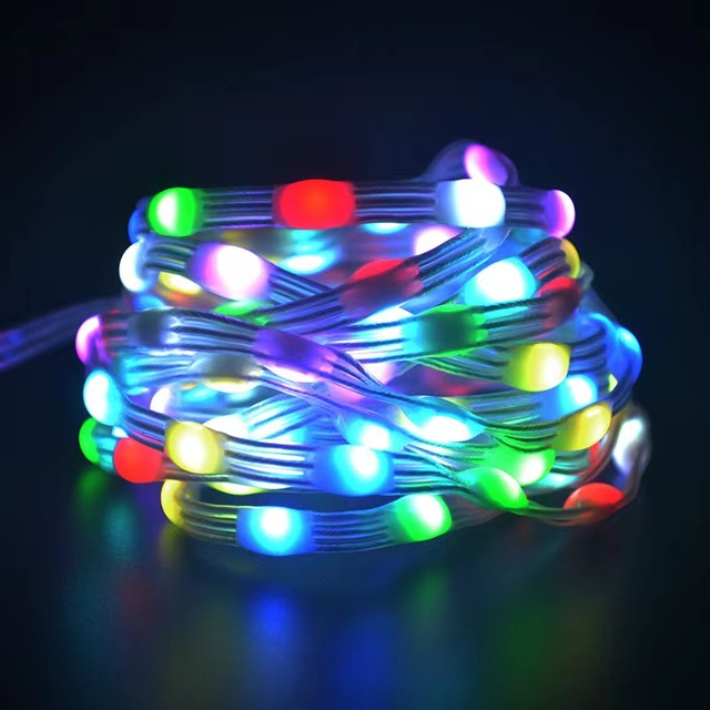 WS2812B Christmas Lights  Rgb Dream Color Blue Tooth Music Control Addressable Led Fairy String Light Set Dc5v Usb Powered