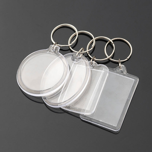 Clear Blank Transparent Photo Frame Acrylic Plastic Keychain Mini Photo Album Keychain Picture Insert Blank Keychains DIY Gifts