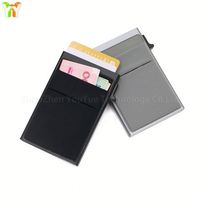 Dompet Minimalis Tipis Bahan Lain dengan Penutup Kancing, Anti RFID, Kantong untuk ID dan Uang, Tempat Kartu Kredit