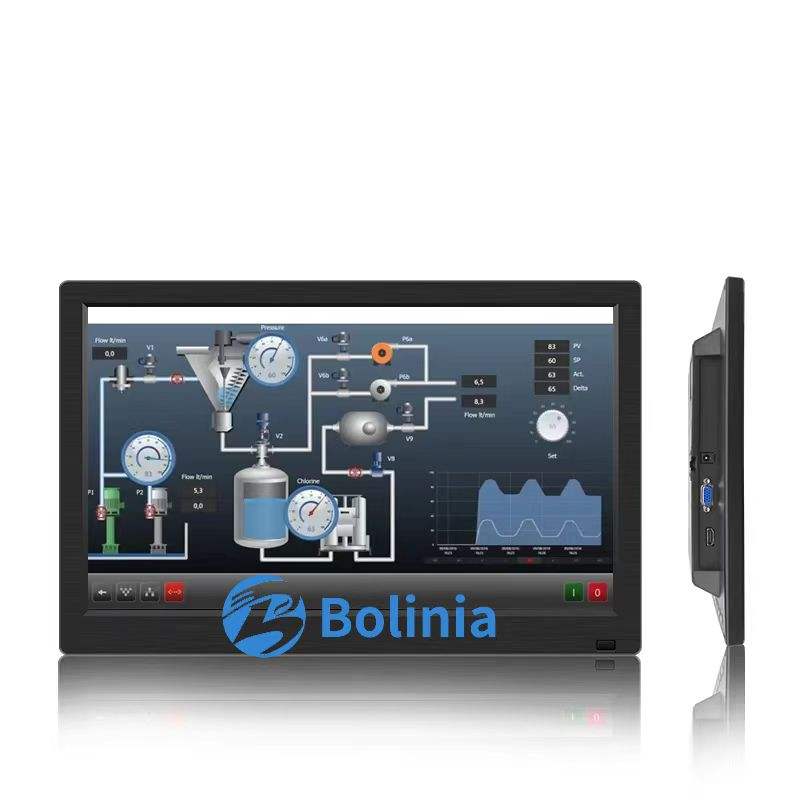 11.6 Inch Widescreen IPS HD LED Backlit Desktop Monitor USB Input with Plastic Case for Industrial Equipment VGA Input