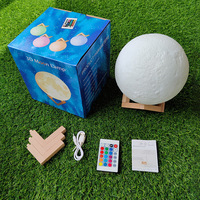Lampe lunaire 3d pour enfants, veilleuse Led 16 couleurs, batterie Rechargeable avec télécommande & Pat