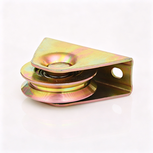 Roulette de portail silencieuse à gorge en V avec double roulement à billes et support au sol, en acier galvanisé robuste, certifiée CE, OEM disponible - Product Image 5