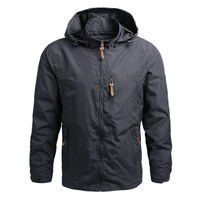 Veste en toile imperméable et coupe-vent YZ de couleur unie pour homme, col montant, logo sur le devant, pour les activités de plein air au printemps et en automne