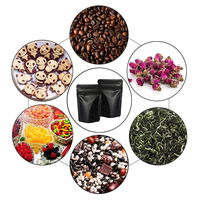 Sachet Doypack Noir Mat en PE Refermable avec Fermeture Éclair, Réutilisable, Imprimé Personnalisé pour Emballage Alimentaire (Noix, Thé, Friandises pour Animaux), Vente en Gros