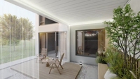 Gran pérgola de aluminio para exteriores con luces LED Louvre Lados Cortinas Techo automático Pantalla enrollable Persianas para pabellones de jardín