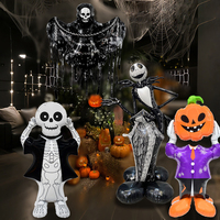 Nouveaux Ballons en Aluminium Mat pour Halloween, Grandes Formes Fantôme, Chauve-souris, Citrouille, Chat Noir, Crâne, Décoration de Fête, Vente en Gros