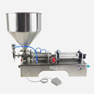 Horizontal 30-300ml Small Semi Auto Pneumatic Double Nozzles Paste Filling Machine Single Head Gear Pump Filling Machine