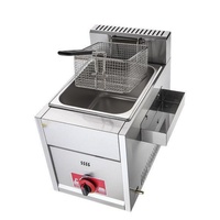 Freidora Comercial de Acero Inoxidable a Gas para Papas Fritas Estilo KFC y Pollo con Cesta