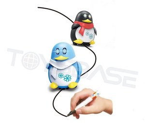 Nouvelle conception de voiture à piles, jouet inductif, pingouin <span class=keywords><strong>Robert</strong></span>, camion, train, char avec stylo magnétique - Product Image 2