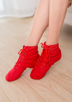 Bottes de danse Tango Jazz en toile noire, chaussures à talon plat, souples, en caoutchouc PU, pour filles, enfants, hommes, femmes
