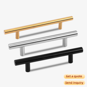 Poignées <span class=keywords><strong>de</strong></span> meuble modernes <span class=keywords><strong>en</strong></span> aluminium noir mat, poignées <span class=keywords><strong>de</strong></span> tiroir <span class=keywords><strong>en</strong></span> T, quincaillerie <span class=keywords><strong>de</strong></span> meuble <span class=keywords><strong>en</strong></span> or brossé pour armoire, cuisine, commode - Product Image 3