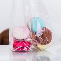 Bolsas Personalizadas Impresas Transparentes de Celofán Plástico Bopp/Opp con Fondo Cuadrado Cruzado para Dulces/Pan/Alimentos