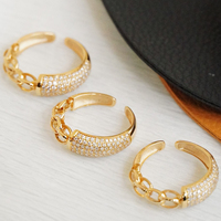 H & F Original anneau en or massif 14k 5 grammes diamant naturel armure d'articulation tous les anneaux de saut en or 14k hommes Croissants Design