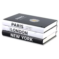 Faux livres de table basse à couverture rigide décoratifs