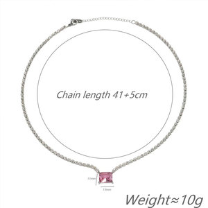 Collier pendentif tendance en acier inoxydable 316L personnalisé, bijoux fins, collier tennis avec zircon en forme de cœur pour femmes - Product Image 6