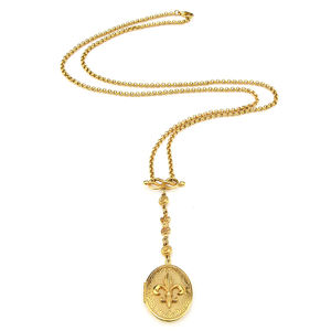 Pendentif Long en argent Sterling 925 et Fleur De <span class=keywords><strong>Lis</strong></span> à la mode, plante De france, bijoux unisexe, médaillon à Photo - Product Image 3