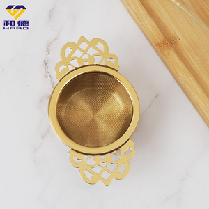 Đông quan nhà máy thép không gỉ 304 kim loại trà lọc lọc với khay nhỏ giọt hoa cạnh thiết kế - Product Image 2