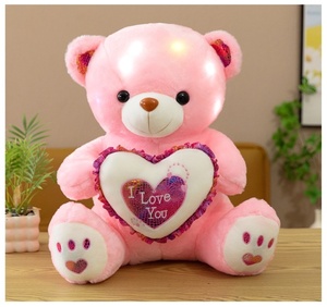 Nhồi bông đồ chơi sang trọng gấu bông với trái tim Ngày Valentine mềm cá nhân sang trọng bông Anime gấu ánh sáng lên dẫn tính năng quà tặng - Product Image 2