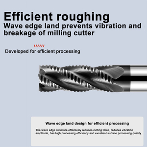 HRC45 AlTiN Coated Tungsten Long Flute 4-Flute CNC Solid Roughing Rough Square <strong>End</strong> <strong>Mill</strong> OEM 50-100mm Length - Product Image 5