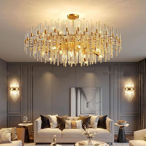 Luz de techo de cristal ovalado contemporáneo Gotas de cristal transparente para vestíbulos de hotel de moda - Product Image 2