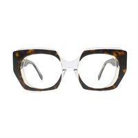 Gafas Ópticas de Montura Grande 2024, Gafas de Acetato de Diseño de Marca de Lujo Personalizadas, Gafas con Decoración de Metal Vintage