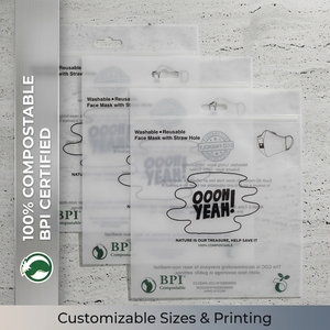 Custom Logo Biodegradable Frosted Ziplock Garment <strong>Bag</strong> Resealable Compostable Poly <strong>Bag</strong> with Hang Hole for Clothing Packaging - Product Image 1