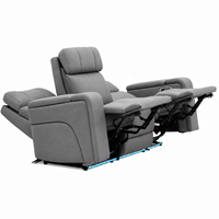 Ensemble de canapés inclinables électriques modernes 3+2+1 pour home cinéma, avec table escamotable 3 places, prise de charge sans fil et table console 2 places