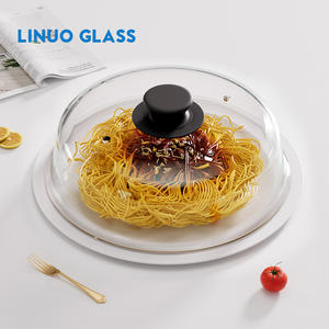 Linuo penutup piringan kaca Microwave borosilikat tahan suhu tinggi tutup pelindung percikan tahan panas - Product Image 3