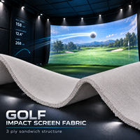 Écran de projection pour simulateur de golf d'intérieur, gris, 3 couches, ignifuge, silencieux, haute définition 4K, largeur de tissu extra-large 3,2 m, personnalisé