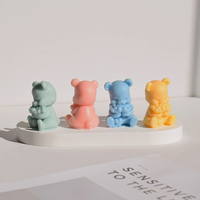 Mini moule en silicone en forme de cœur d'ours pour artisanat animalier mignon, idéal pour les cadeaux faits main DIY