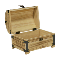 Boîte au trésor d'emballage antique de bijoux rétro en forme de coffre au trésor de jouets de passe-temps de logo en bois personnalisé