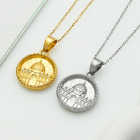Collier pendentif en acier inoxydable avec calligraphie islamique palestinienne de Jérusalem, bijoux de mode pour femmes, vente en gros
