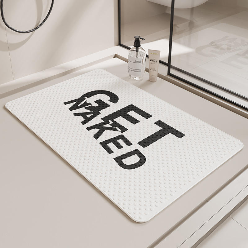 Alfombra de baño con ventosa - Blanco sin costuras