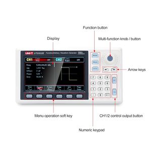 Generador de Señales de Doble Canal UNI T UTG932E de 30MHz, 200MSa/s, 14 Bits, Medidor de Frecuencia, Función de Forma de Onda Arbitraria - Product Image 2