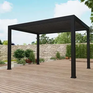 गार्डन हाउस एल्यूमीनियम छाया बाहरी सूरज मंडम Gazebo के लिए वापस लेने योग्य Louvered छत मंडम आउटडोर