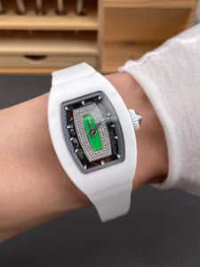 Reloj de Hombre Mecánico Automático, a Prueba de Agua, con Moissanita y Tourbillon, de Cerámica Blanca, de Alta Calidad, Lujoso y Moderno - Product Image 2